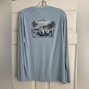 Panama Jack Men’s UPF 50+ Quick Dry Sky Blue Men's Long Sleeve T- Shirt, Size M